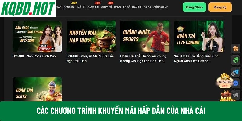 Các chương trình khuyến mãi hấp dẫn của nhà cái