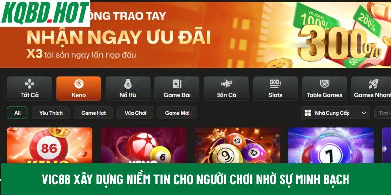 VIC88 xây dựng niềm tin cho người chơi nhờ sự minh bạch